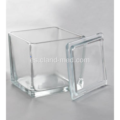 Vaso de tinción de vidrio con tapa de vidrio para 30pcs Portaobjetos de microscopio